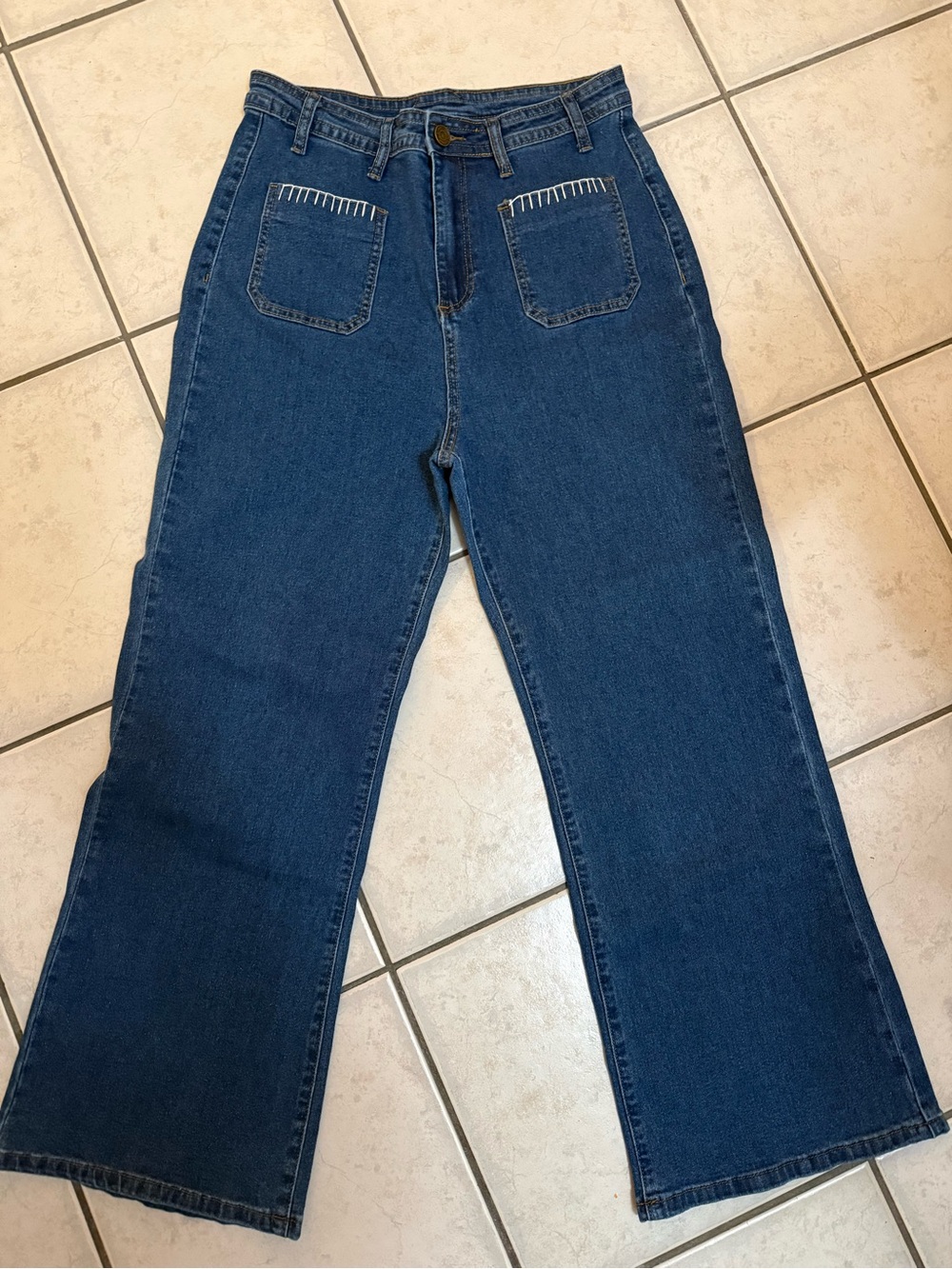 Lovelo Dark Blue Wide Leg High-Rise Jeans